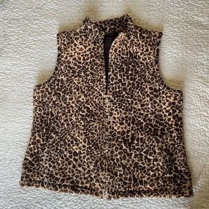 Charter Club Brown Leopard Print Vest